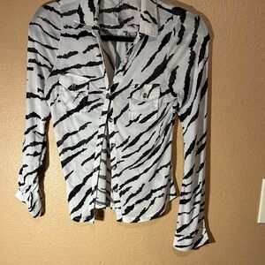 Papermoon Zebra Print Button Down Shirt